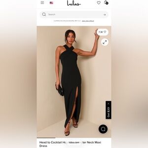 Women’s Lulus Black Halter Cocktail Dress